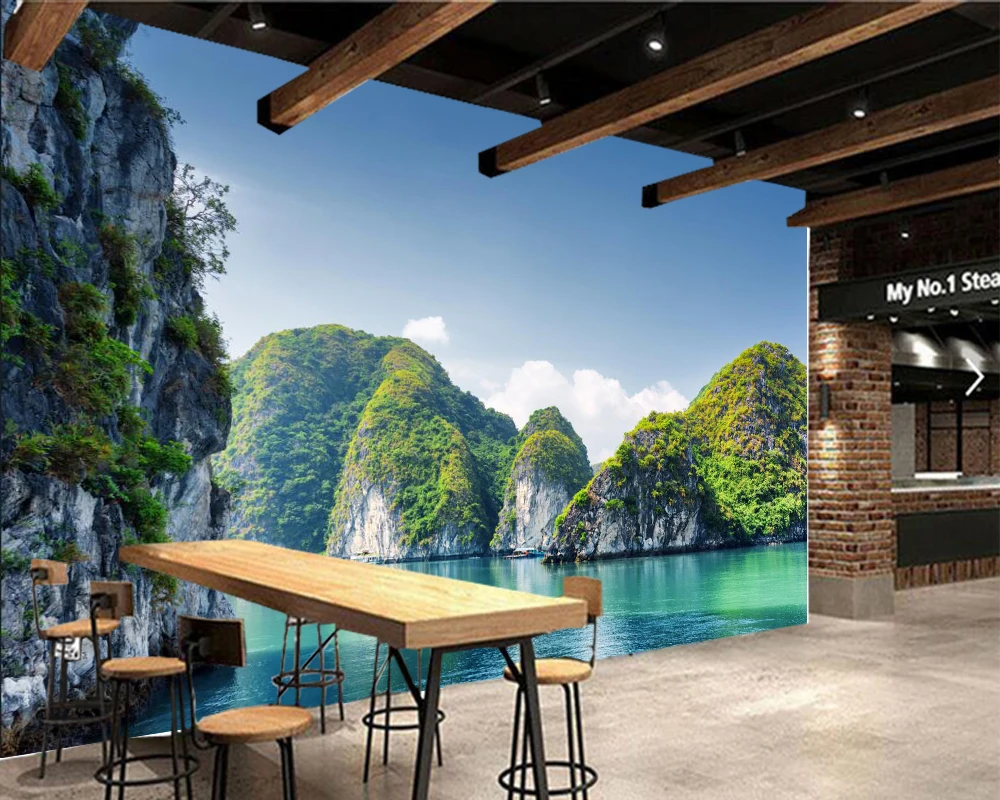 Papel де parede Вьетнам море Crag бухта природа 3d обои гостиная спальня ТВ диван фон