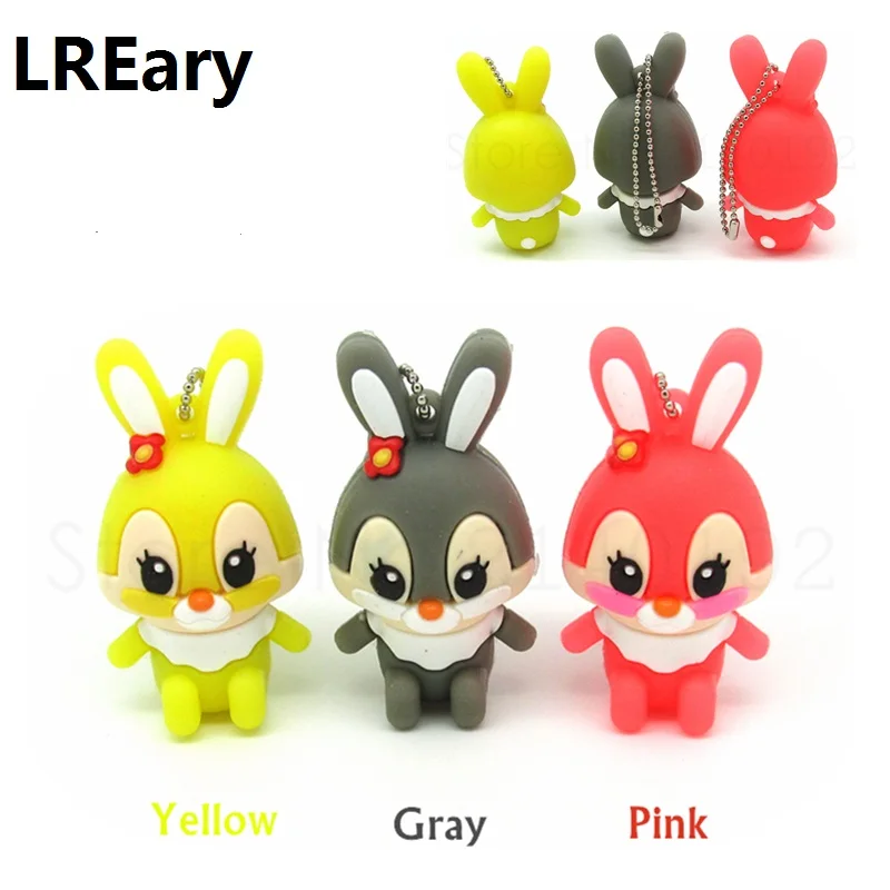 Желтый/серый/розовый кролик USB флэш накопитель u диск изобретательность и флеш