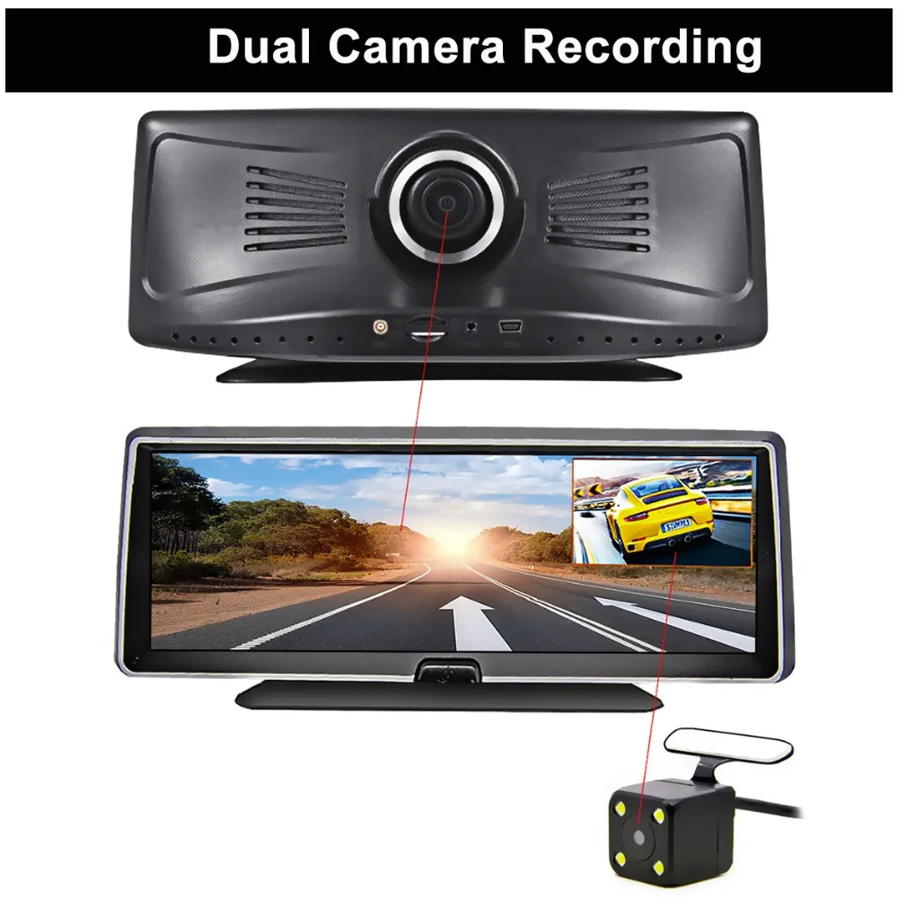 Bluavido 4G android dvr 8 дюймов экран автомобильная видеокамера gps навигация Full HD 1080P видеорегистратор регистратор рекордер удаленный монитор