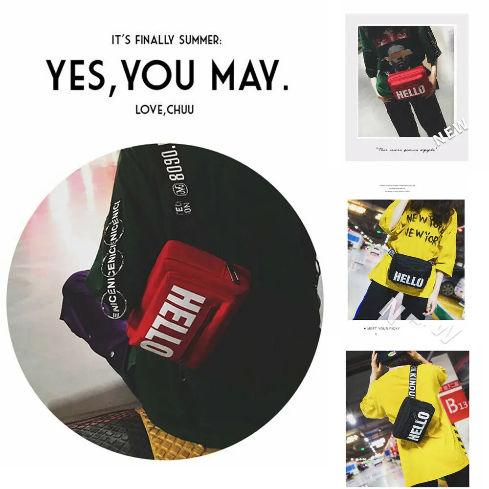 Поясная сумка с принтом Hello Женская дорожная кошелек для отдыха телефона