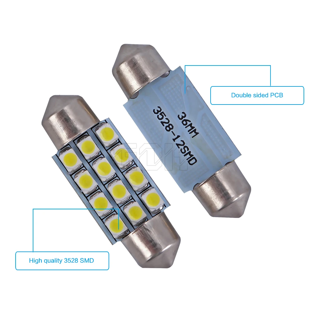 Светодиодные Автомобильные лампы festoon 12smd 500 1210 LED c5w 31 мм 36 39 41 | Автомобили и