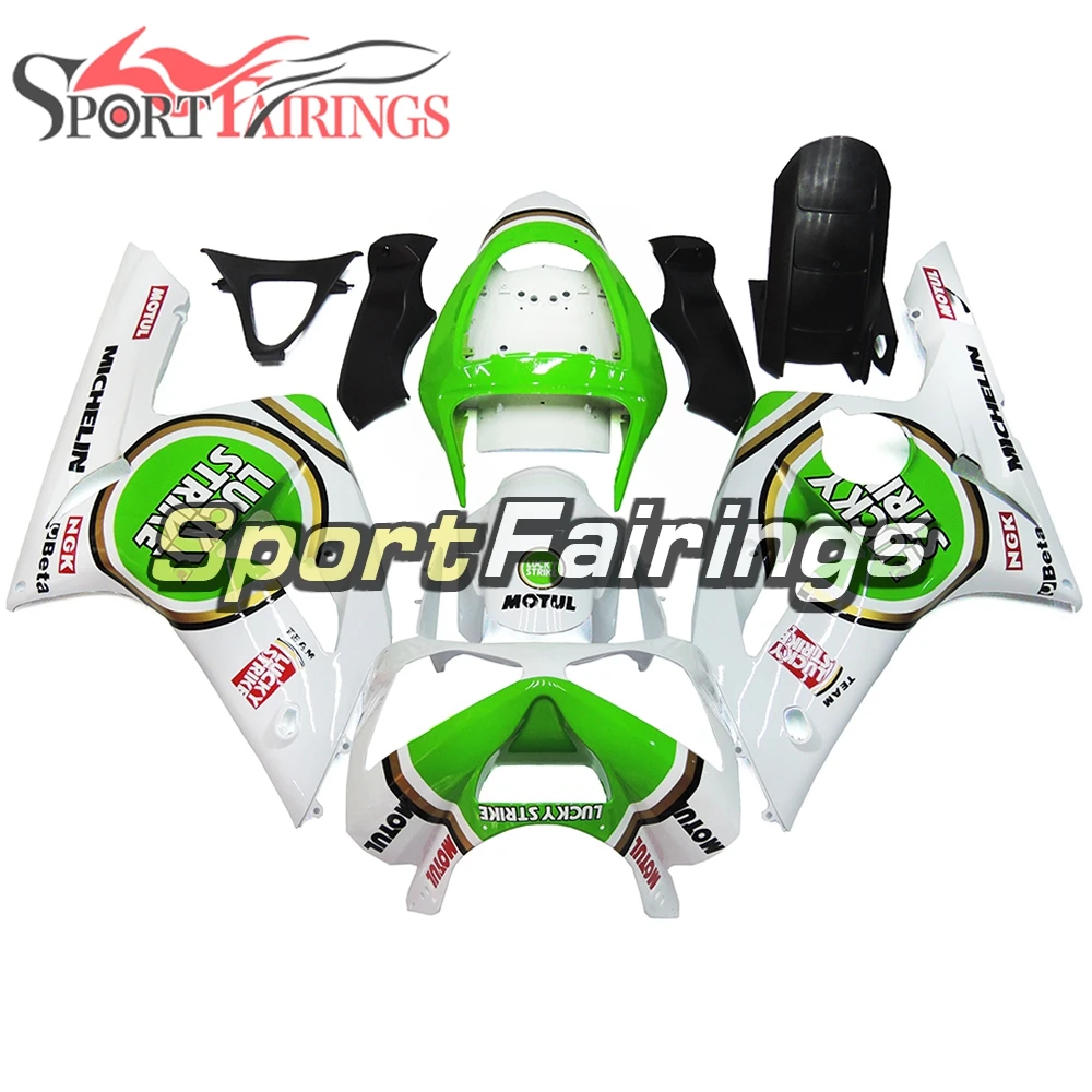 

Коврики для Kawasaki ZX-6R 2003 2004 03 04 ABS пластиковые вставные панели Обтекатели для мотоциклов Lucky Strike Белые Корпуса