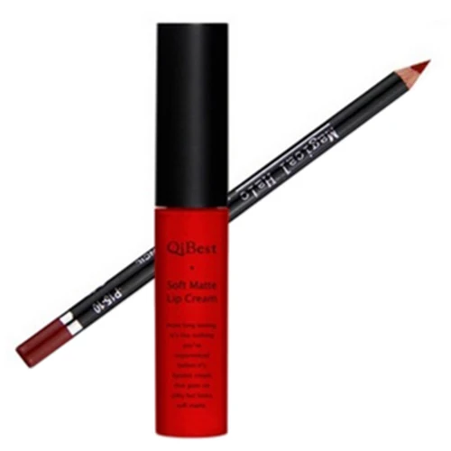 Qibest увлажняющий Водонепроницаемый Губная помада Макияж long lasting Matte бархат Цвет