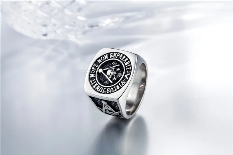 Новинка масонское кольцо серебряного цвета для мужчин череп из нержавеющей