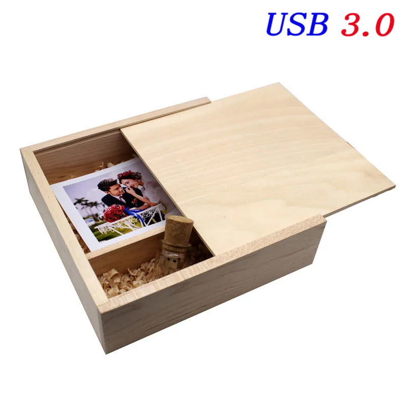 Powerone USB 3,0 205*205*60 мм, фотоальбом деревянный USB+ коробка usb флэш-накопитель Флешка 8 ГБ 16 ГБ 32 ГБ 64 Гб Пользовательский логотип фотография подарок - Цвет: Maple