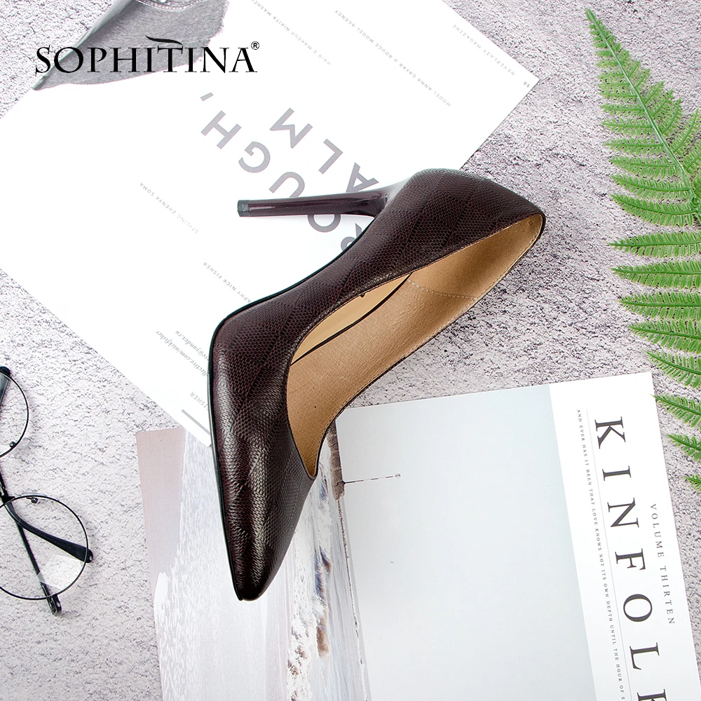 Женские вечерние туфли лодочки SOPHITINA из натуральной кожи на очень высоком
