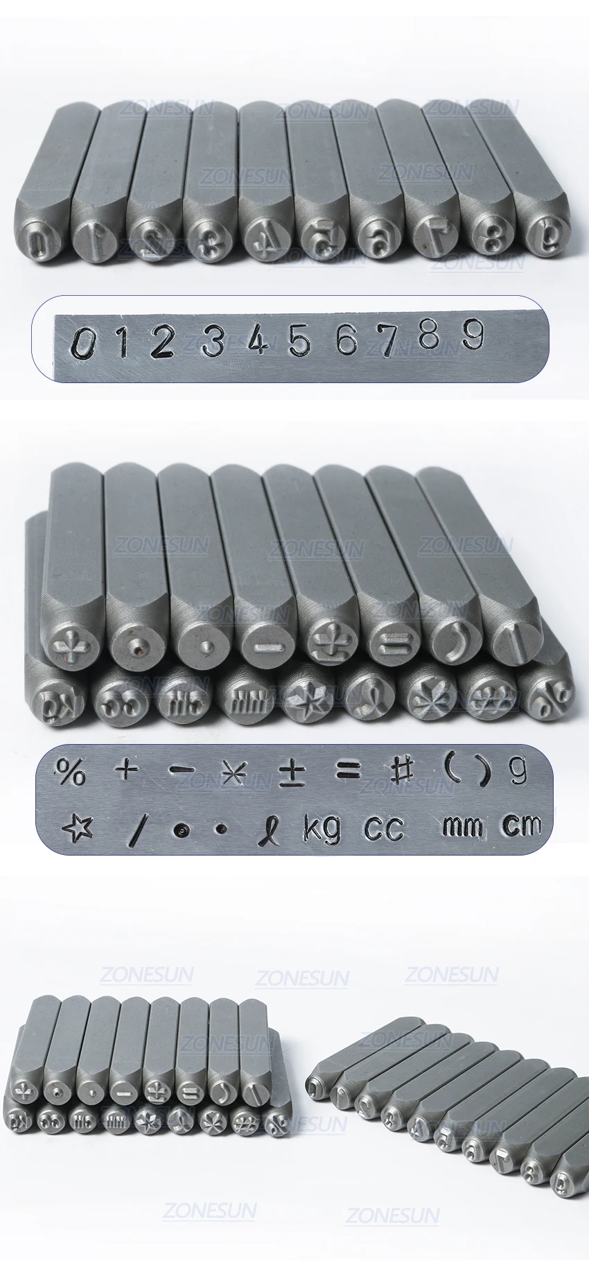 ZONESUN 27 шт. набор ювелирных изделий из углеродистой стали, стальные штампы, штампованные штампы, металлическая метка инструменты для стемпинга, браслет ожерелье кольцо