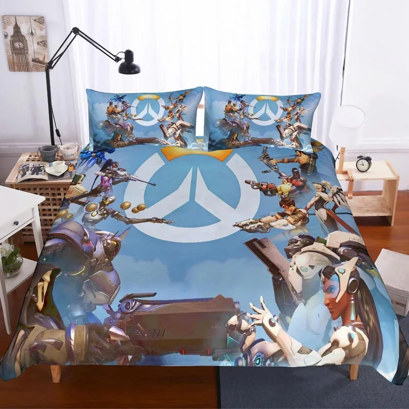 12 Overwatch 3D комплект постельного белья Детская комната Декор пододеяльники наволочки Overwatch OW Утешитель комплекты постельного белья постельное белье - Цвет: 12