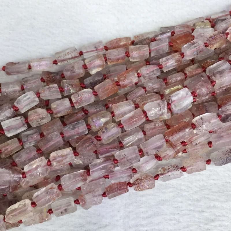 Natural Genuine Red Super Seven Melody Stone Hand Cut Nugget Free Form Loose Rough Matte Faceted Beads 6-8mm 05381 | Украшения и