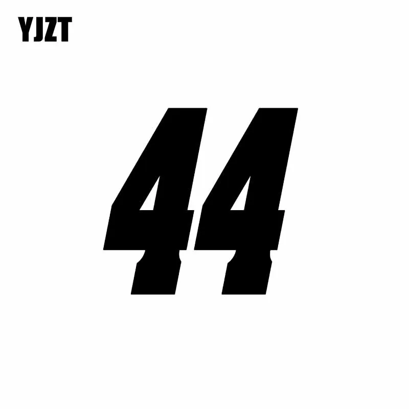 

YJZT 13.3CM*14CM Funny Number 44 Vinyl Decal Decor Car Sticker Graphical Black/Silver Car-styling C11-0904