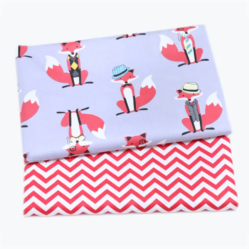 Мультфильм лиса ситец ткань Ткань для детей Новый год Костюмы Постельные