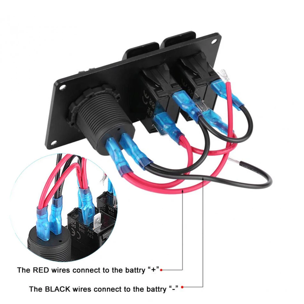 Wtfs 2 Gang LED клавишный выключатель панель Выключатель с 3.1A двойной USB порт для 12 V-24 V