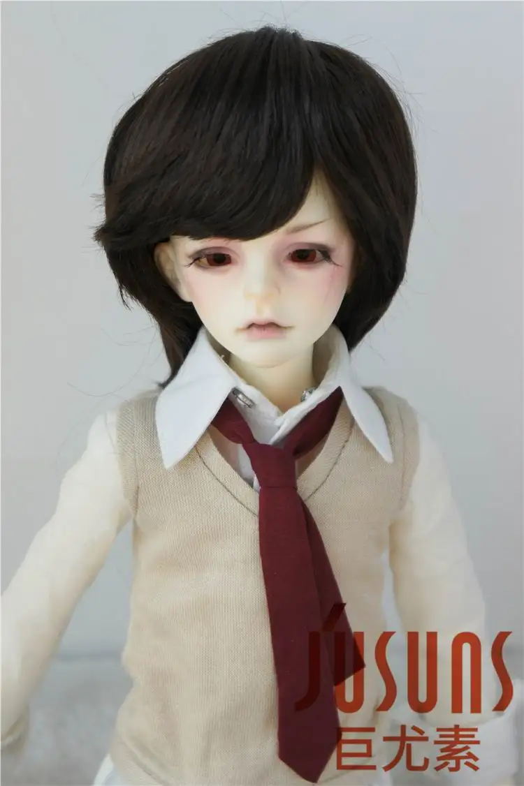 Size 7-8 CoffeeBlack JD081 MSD SD BJD синтетический, мохеровый, для куклы парики 1/4 1/3 короткий парик модные кукольные волосы Размер 7-8 дюймов 8-9 дюймов кукольные аксессуары - Цвет: Size 7-8 CoffeeBlack