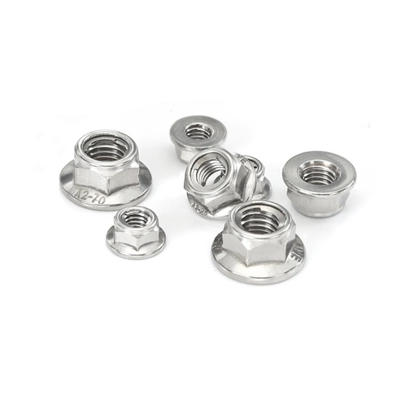

304 Stainless Steel All Metal Hex Flange Face Lock Nut Metal Lock Nuts M4 M5 M6 M8 M10 M12