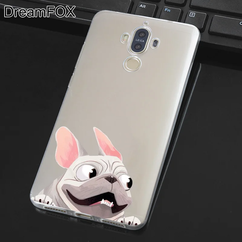 DREAMFOX L518 Cute Puppy Pug Soft TPU Silicone Case Cover For Huawei Mate Nova 2 9 10 20 30 Lite Pro Plus |