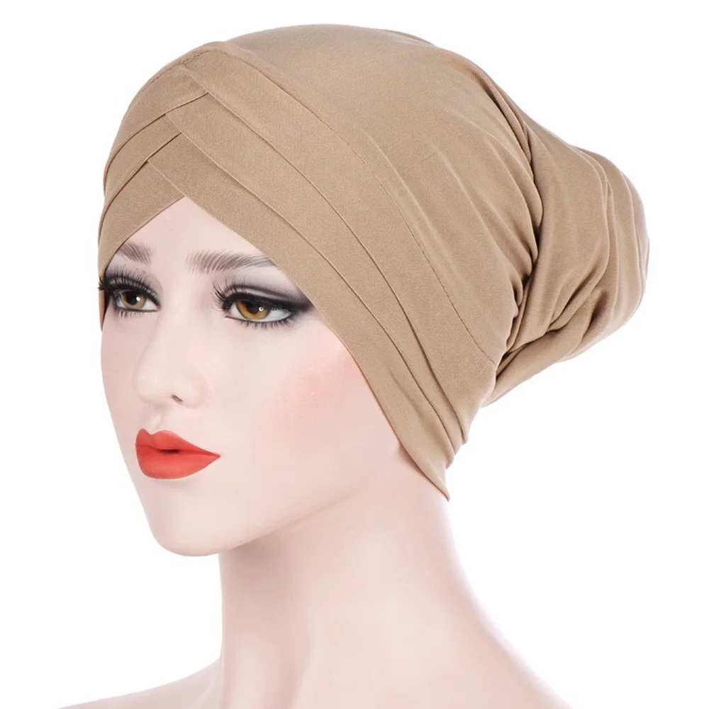 

Solid Color Headband Turban Muslim Cap Headband Chemo Headband for Women