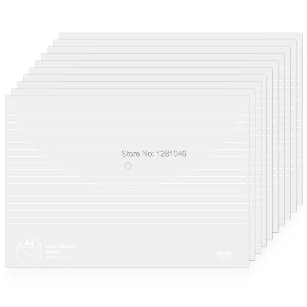 LifeMaster Deli Clear File Bag Elastic Closure Folder 4pcs/lot A4 Size document bag school and office supplies 5502 | Канцтовары для