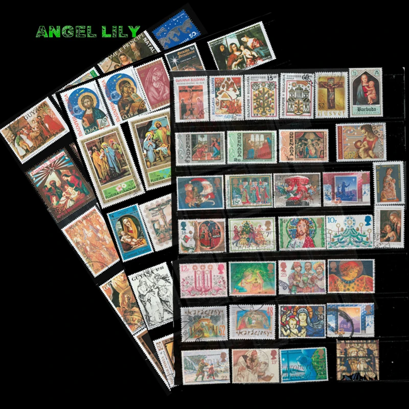 

45 PCS / Lot Topic Christmas And Easter Postage Stamps With Post Mark For Collection