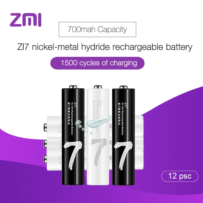 12 шт./лот Xiaomi перезаряжаемая батарея AAA 700 мАч 1 2 в Ni MH ZMI ZI7 блок батарей для пульта