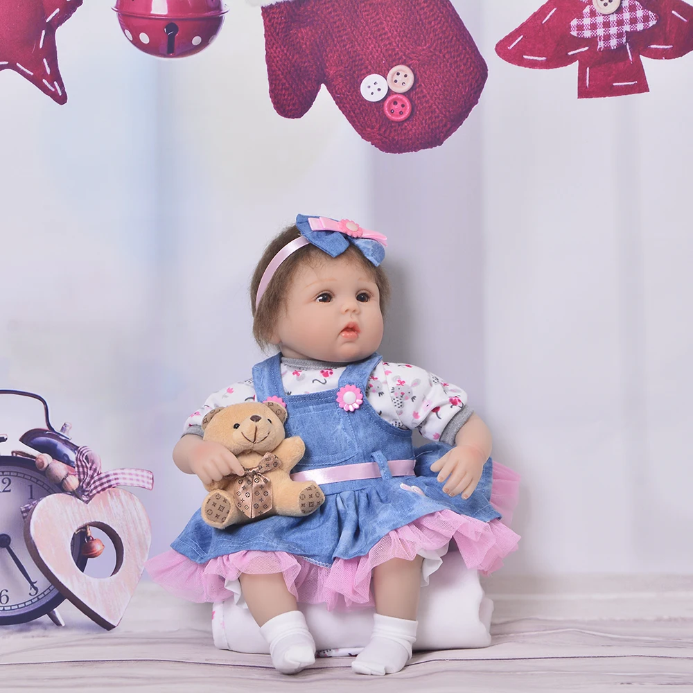 Новое поступление Силиконовые Винил 17 дюймов Reborn Baby куклы игрушка с голубое