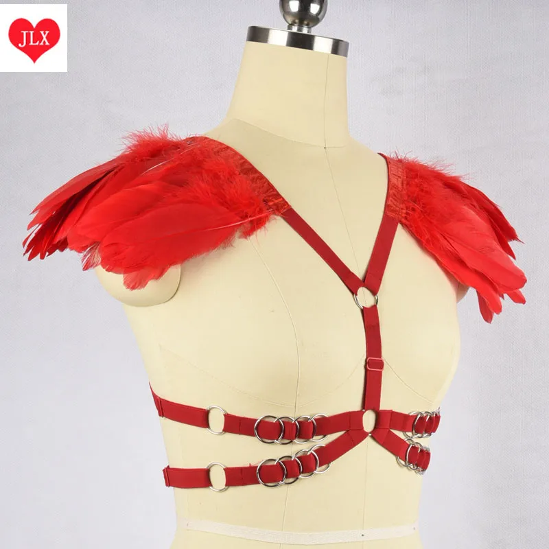 Готический перьевые крылья epaulette пастельный организм жгут красный перо крыло