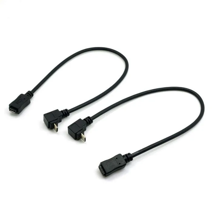 2 шт. вверх и вниз 90 градусов угловой Micro USB 0 штекер гнездо удлинительный кабель 3 м