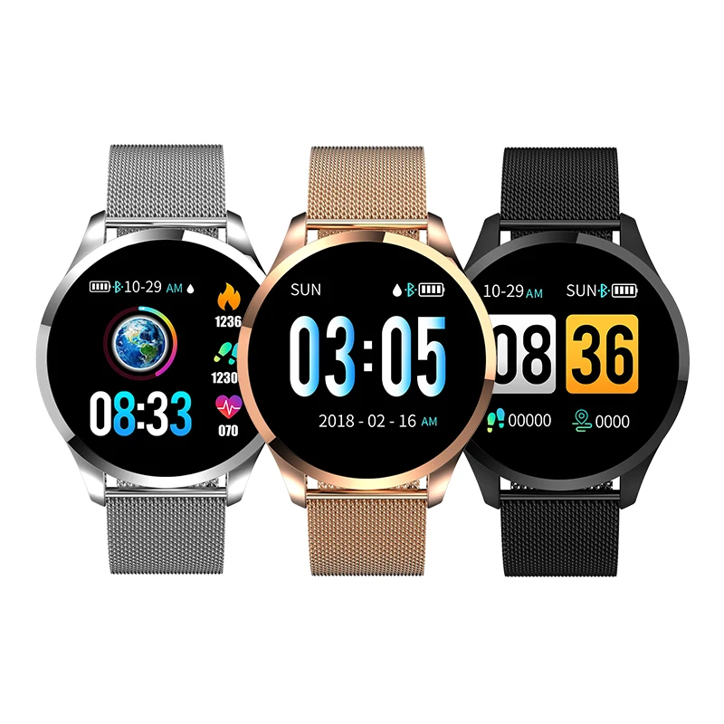 Newwear Q9 Смарт часы модные Бизнес Для мужчин женщин Водонепроницаемый сердечного