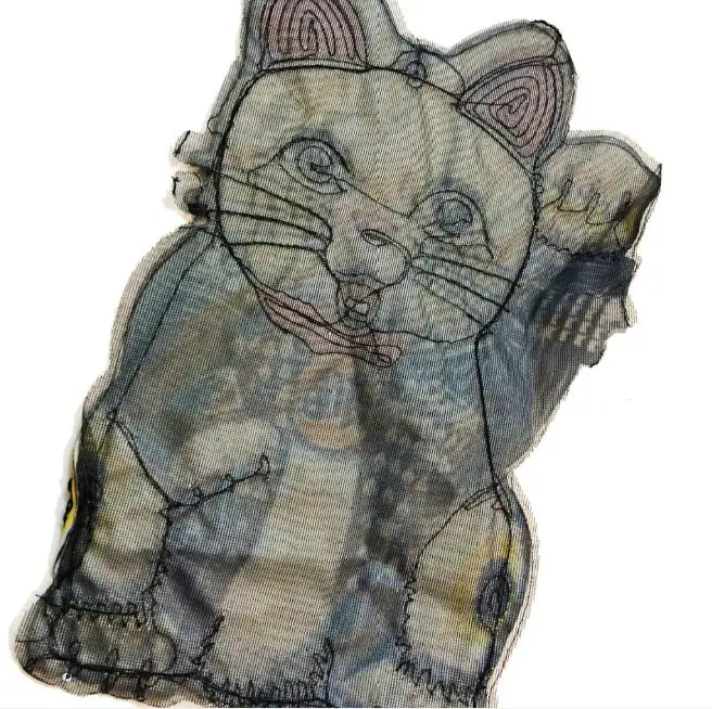 Новые большие с изображением из мультфильма lucky cat Вышитые тканевые наклейки