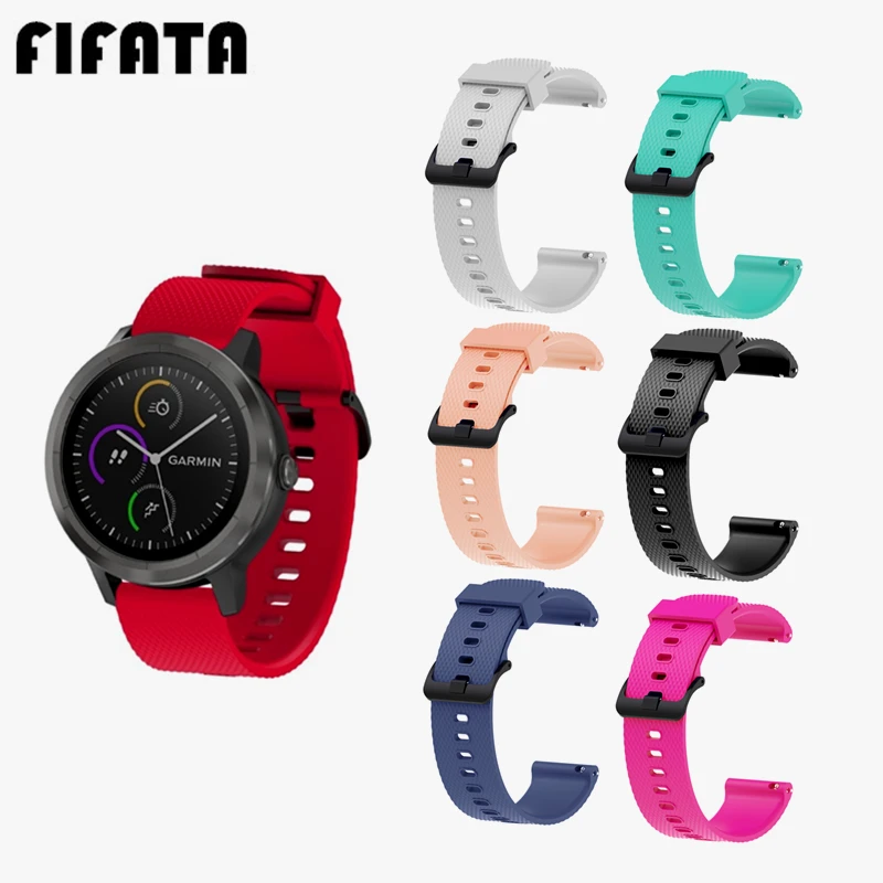 Сменный силиконовый ремешок FIFATA для Garmin Forernunner 245/Vivoactive 3/Venu 20 мм спортивный смарт