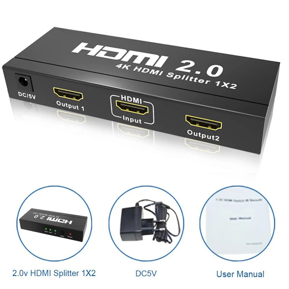 Разветвитель Aikexin HDMI 1x2 V2.0 разветвитель 2 0 1 в выхода двойной монитор поддержка Ultra
