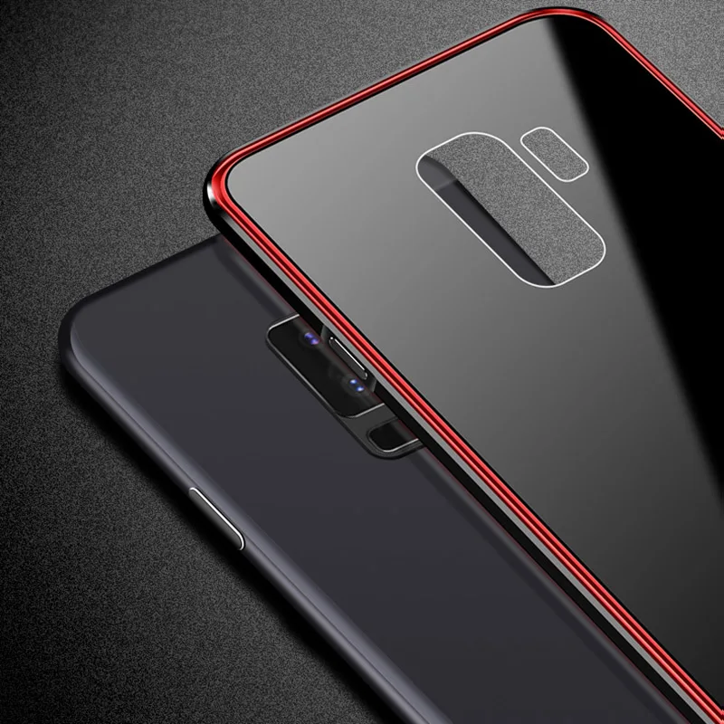 Luxury Metal Bumper Case For Samsung s9 Plus 360 plating Frame Hard Tempered Glass Thin Back Cover Coque |