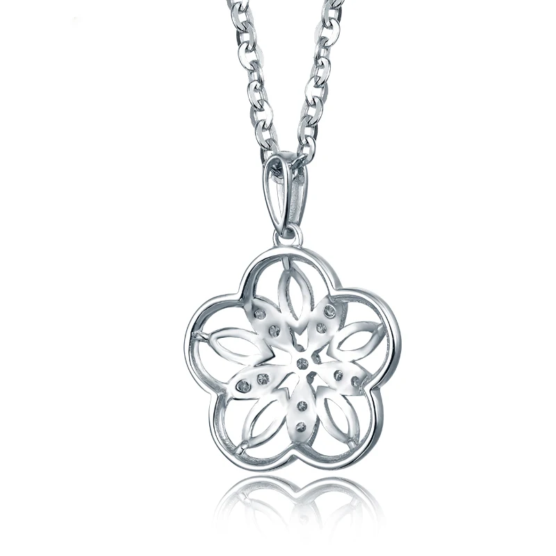 Ожерелье подвеска в форме цветка из белого золота 18 К|fine jewelry|gold diamond pendantdiamond pendant