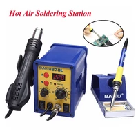 2 in 1 hot air soldering station baku 878l 110v220v led digital display electric hot air welding station with english manual