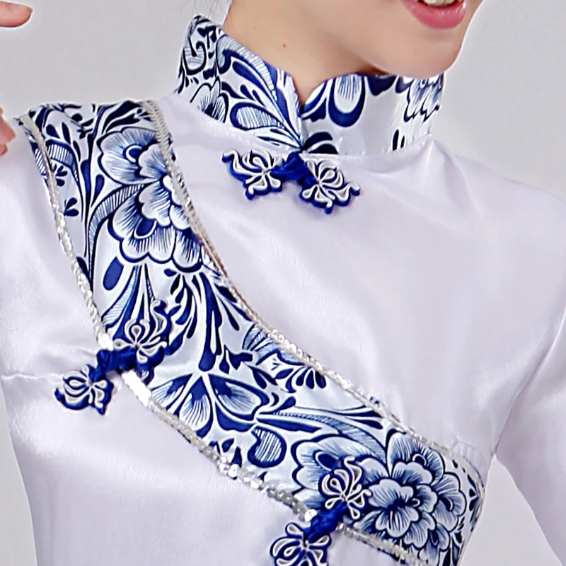 Новая классическая Танцевальный костюм фарфор Китайская народная музыка Guzheng