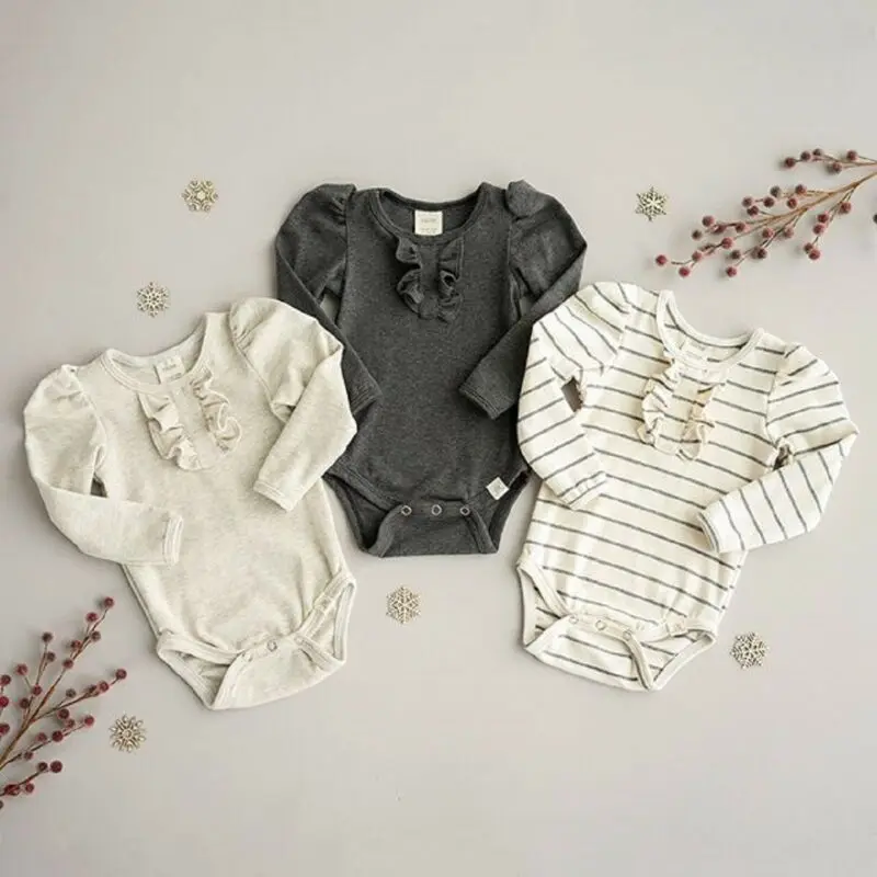 3PCS Newborn Infant Baby Girl Clothes Romper Long Sleeve Jumpsuit Autumn Outfit 0-18M | Мать и ребенок