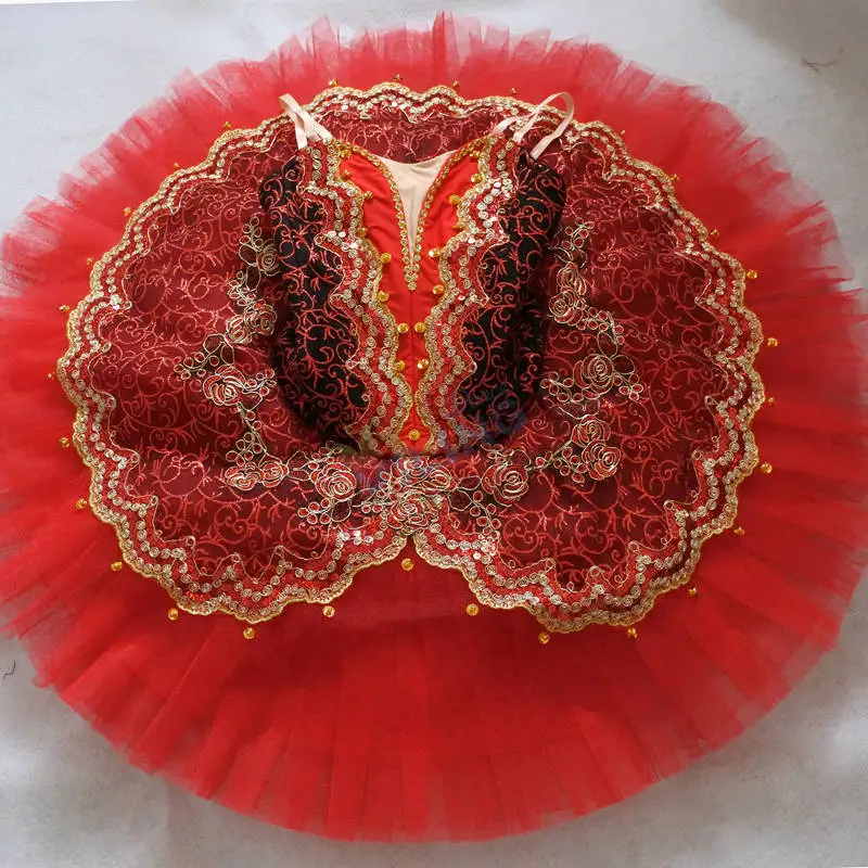 Vestido de ballet de bailarina roja, falda de tutú de ballet clásico,...