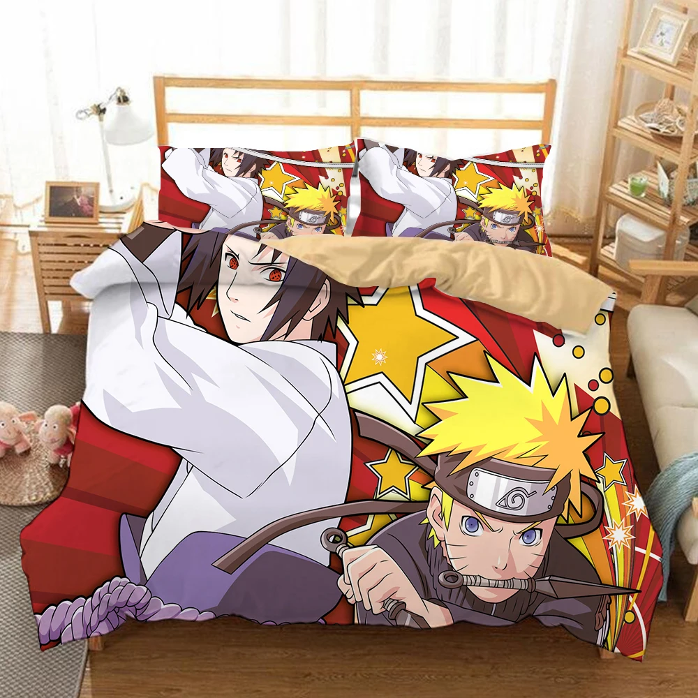Дропшиппинг 3D набор постельного белья Наруто с принтом пододеяльник наволочка
