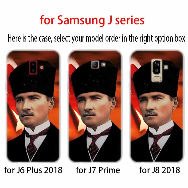 Турецкий Mustafa Kemal Ataturk чехол из ТПУ для Samsung Galaxy J6 J8 J3 J5 J7 J4 J2 J1 Plus 2018 2016 EU Prime Ace |