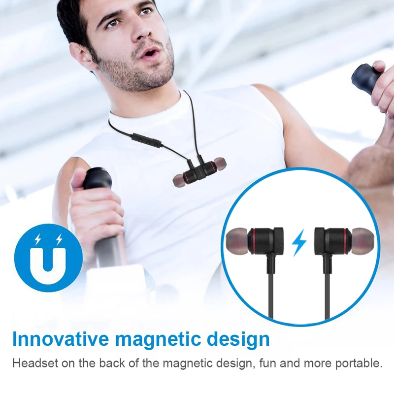 Pluseye Магнитная Bluetooth наушники Беспроводной Металл гарнитура музыке стерео