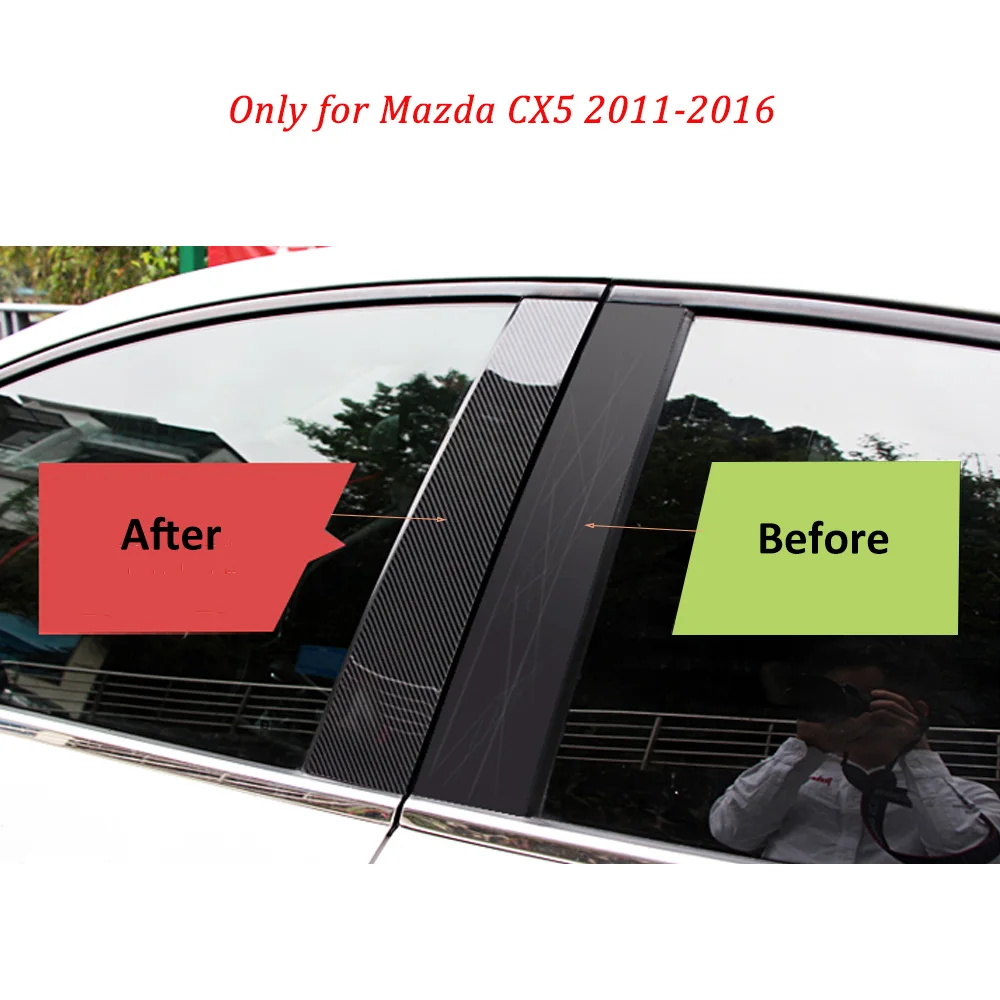 Buendeer защита отделки столба из углеродного волокна для 2011 2016 Mazda CX 5 CX5 оконная