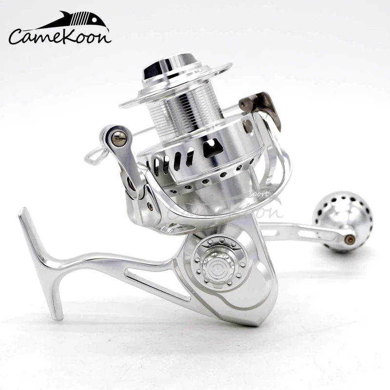 CAMEKOON WT5000/WT6000 спиннинговые Рыболовные катушки из алюминиевого сплава, обработанная мощная катушка для серфинга в соленой воде