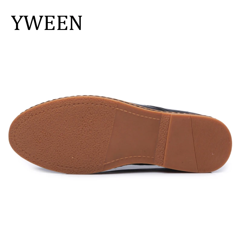YWEEN/кожаная повседневная мужская обувь Модные мужские туфли на плоской подошве с