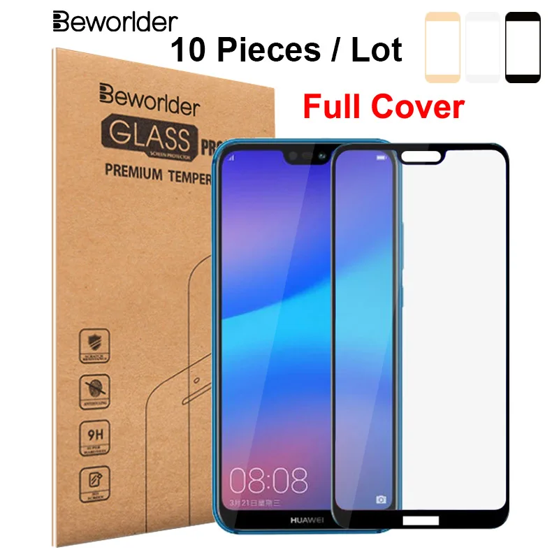 Beworld закаленное стекло для huawei P20 Pro Lite Nova 3e полное покрытие 10 шт./лот Защитная