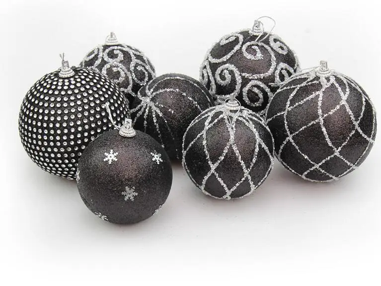 5 шт. 8 см черный круглый кулон в виде шара для рождественской вечеринки