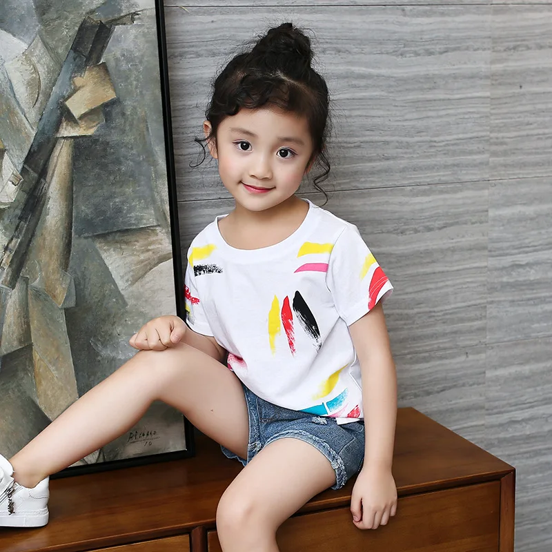 

2017 New Children's Summer Girl's Children's Personality Short-sleeved T-shirt