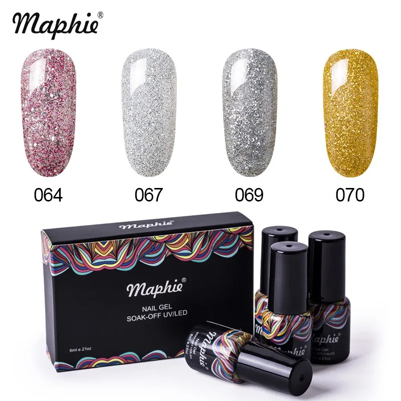 6 Maphie 4 шт./лот гель для ногтей с блестками лак Полупостоянный лак для ногтей набор розового цвета серия Led гель для ногтей наборы лаков с коробкой - Цвет: 6