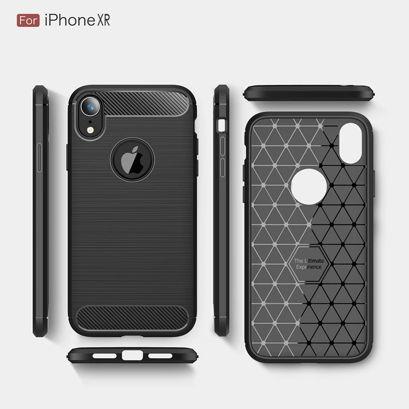 Чехол из углеродного волокна для iPhone XR / iPhoneXR 6 1 дюйма противоударный мягкий ТПУ
