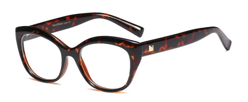Leopard SHAUNA, весенние петли, Ретро стиль, кошачий глаз, оправа для очков, женские, TR90 - Цвет оправы: Leopard