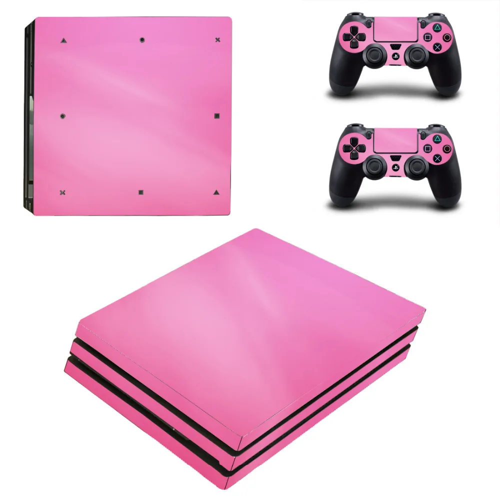 Чистый цвет белый черный зеленый синий красный PS4 Pro стикер кожи для sony playstation 4 консоли и контроллеры PS4 Pro стикер кожи s