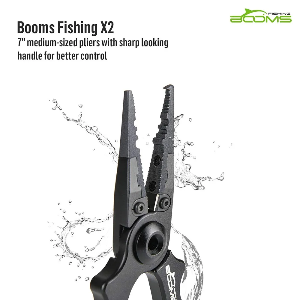 Booms Fishing X02 рыболовные плоскогубцы из алюминиевого сплава разъемные кольцевые резаки инструмент для удаления крючков с выдвижным шнурком и оболочкой снасти